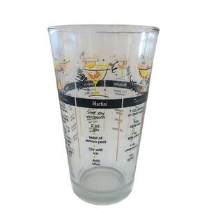 Libbey Cocktail Recipe Mixing Glass Measurements Recipes Daiquiri Margarita VTG